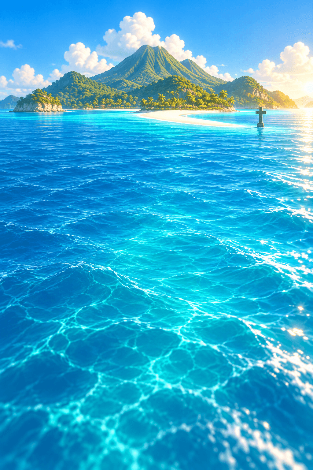Camiguin arrival artwork in BuddyPort Island Voyage