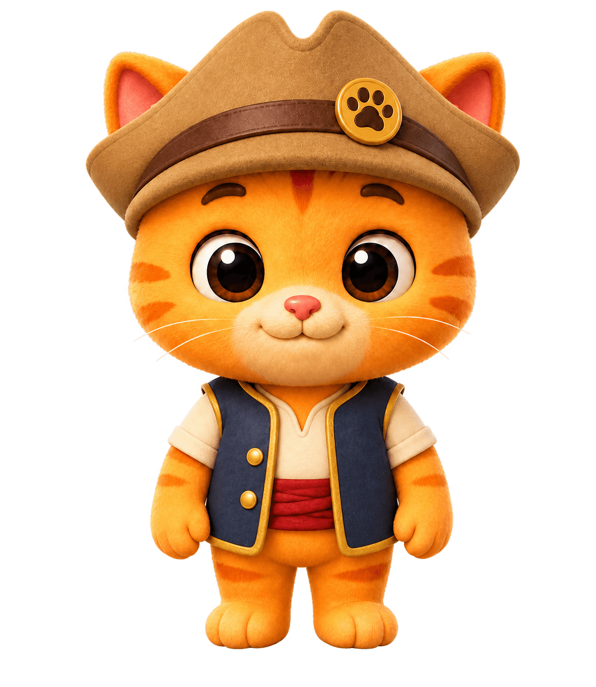 Buddy Cat dressed for a pirate adventure