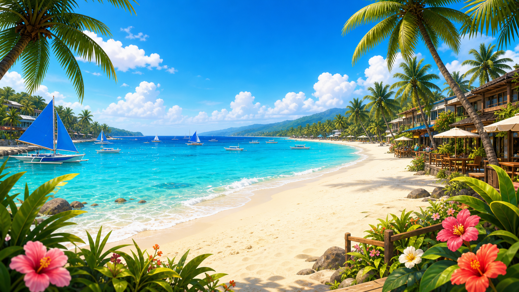 A sunny tropical shore in BuddyPort