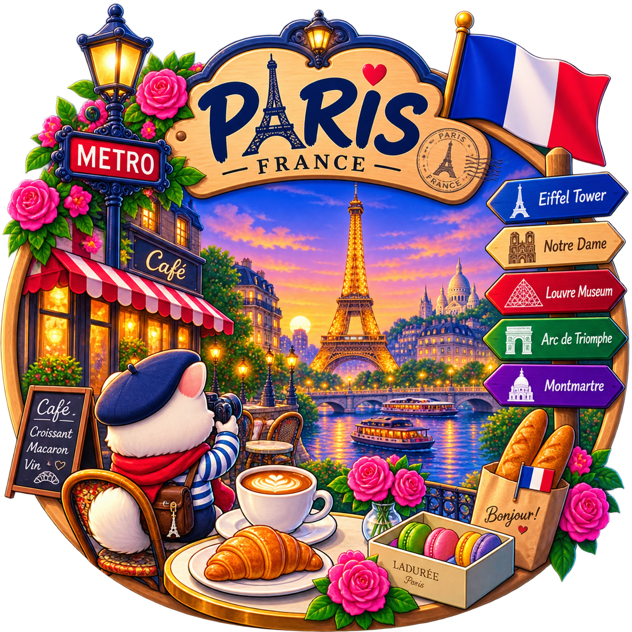 Paris passport stamp